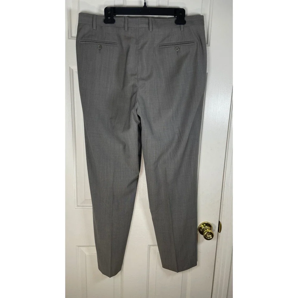 Zanella Todd Grey Wool Dress Pants Trousers Men's 38 Italy Flat Front 30.5 EUC